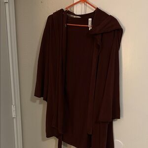 Wine colored Women's Sweater (hooded and belted)